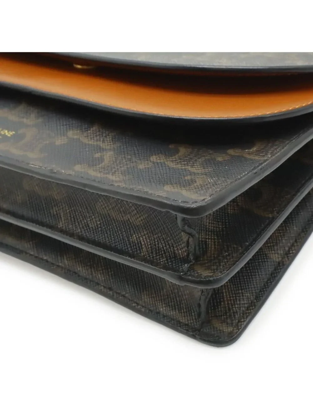 Celine Triomphe Strap Wallet Clutch 2-Way Shoulder Bag Pochette Leather